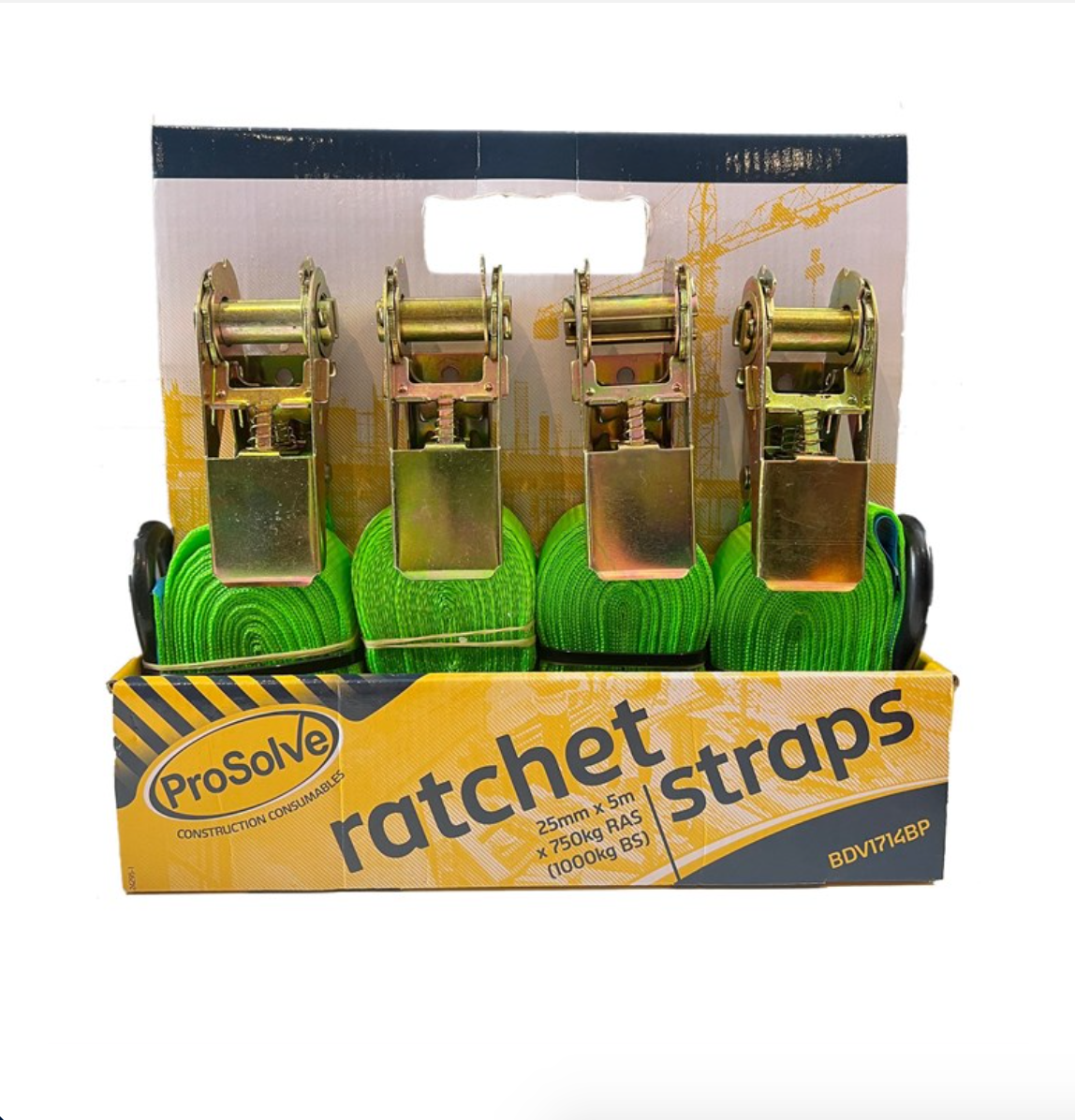 RATCHET STRAPS 25MM X 5M X 750KG RAS