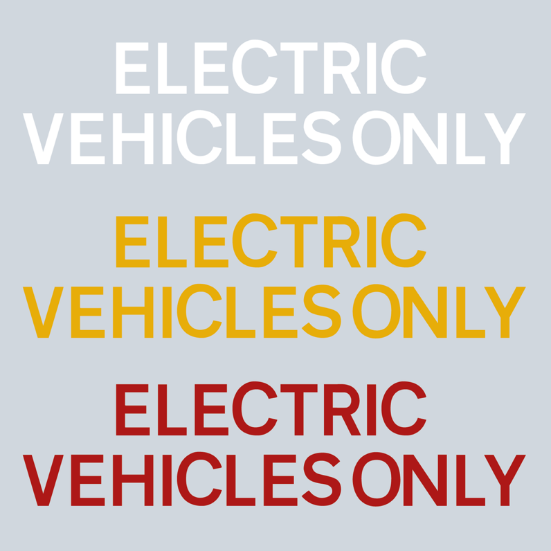 Preformed Thermoplastic Letters 'ELECTRIC VEHICLES ONLY'