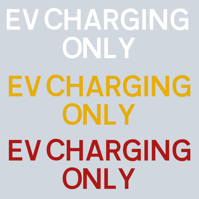 Preformed Thermoplastic Letters 'EV CHARGING ONLY